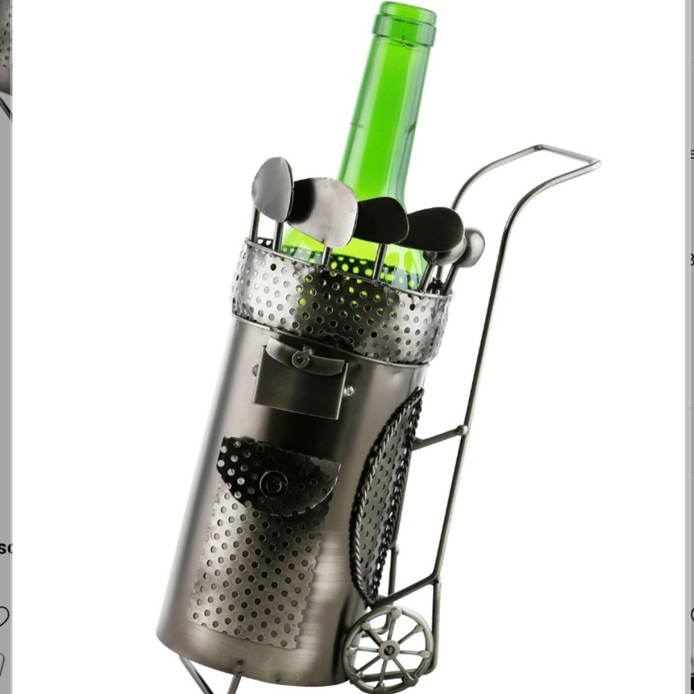 Golf bag wine holder